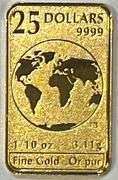 2016 Canada Queen Elizabeth 1/10 oz .999 Fine Gold Bar