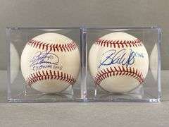2 - CY Young Winners Bartolo Colon and Brandon Webb Signed Official MLB Rawlings Selig Baseballs