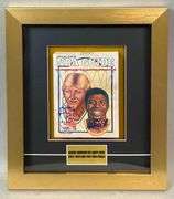 Framed Larry Bird and Magic Johnson Signed 1980 - 81 NBA Guide with PSA COA