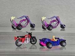 Group of 4 Matchbox No. 38, 18 and 47 Die-Cast Motorcycles and Car