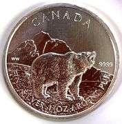 2011 Canada Wildlife Series Grizzly Bear 1 oz .9999 Fine Silver