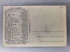 1932 Carl Hubbell New York Giants Schedule Postcard