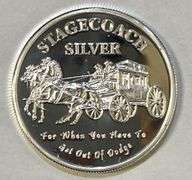 Super Cool Stagecoach Silver 1oz .999 Fine Silver Round with 1/4 oz Divisible