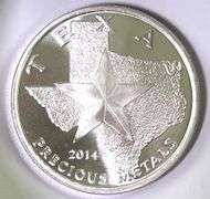 2014 Texas Precious Metals .999 Fine Silver Round