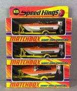 Group of 3 Matchbox Speed Kings K-25 Boat and Trailer Sets