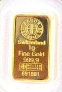 Argor Heraeus 1 gram .9999 Fine Gold Single Assay Card