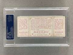 T202 Hassan Triple Folder Walter Johnson, Charles Street, and Birmingham Gets To Third PSA 3.5