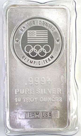 Rare Team USA Olympic 10 oz .999 Fine Silver Bar Sealed