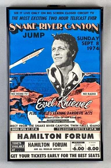 1974 Evel Knievel Snake River Canyon Jump Advertising Poster - Matthew ...