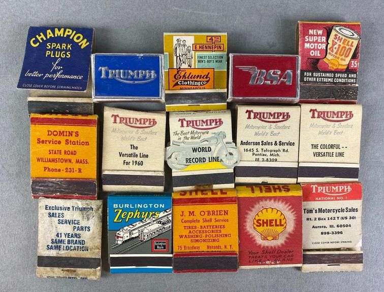 Group of 15 Motorcycle and More Advertising Matches - Matthew Bullock ...