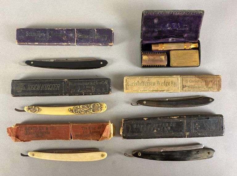 Group of 6 Vintage Straight and Single Blade Razors - Matthew Bullock ...