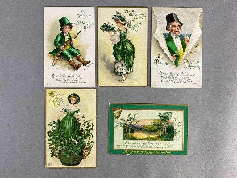 Postcards - 9 Ellen Clapsaddle Art Embossed St. Patricks Day