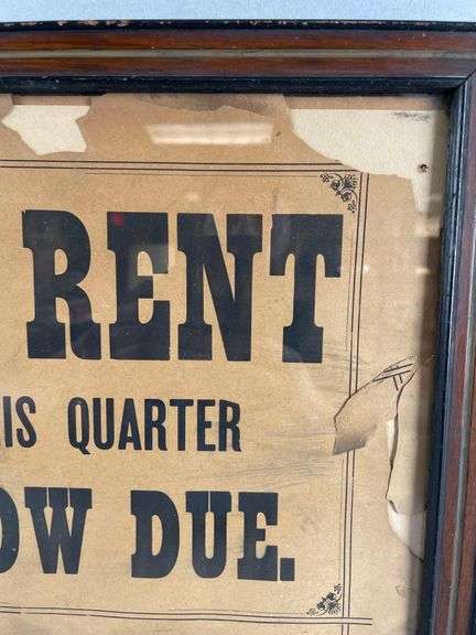 Pew Rent Due Paper Sign - Matthew Bullock Auctioneers