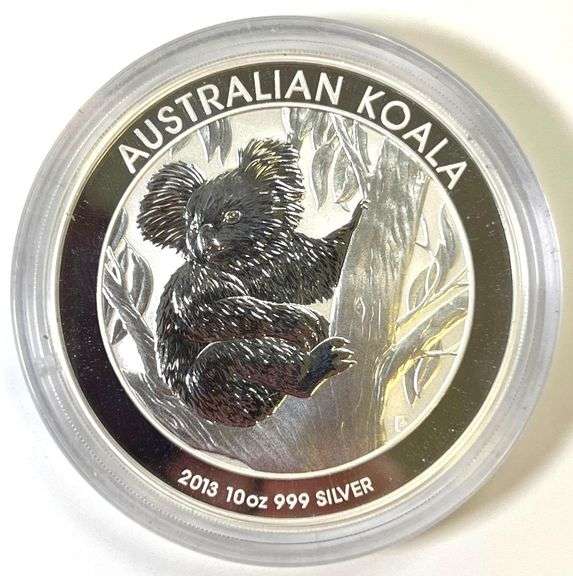RARE 2013 Australia Koala 10 oz .999 Fine Silver Round in Cap