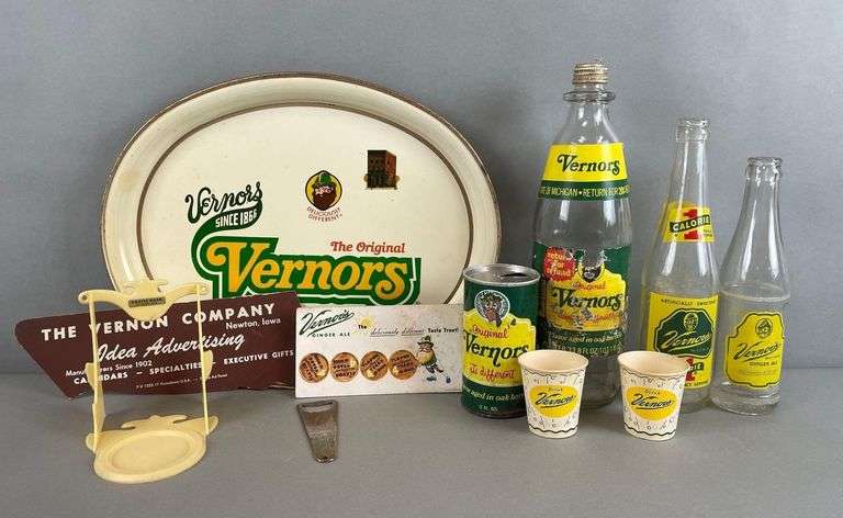 Group of Vernors Advertising Bottles and More