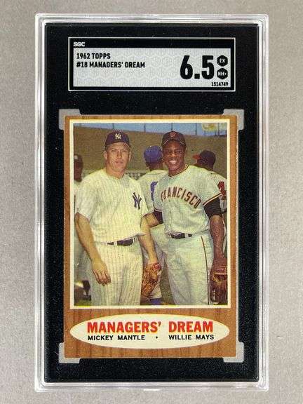 1962 Topps Mangers Dream Mantle/ Mays #18 SGC 6.5