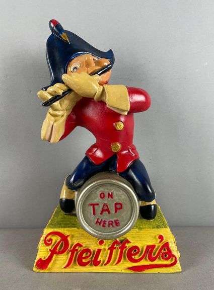 Vintage Pfeiffer's Beer Johnny Fifer Chalk Advertising Statue