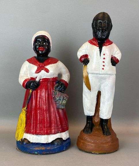 Group of 2 Black Americana Chalkware Figurines