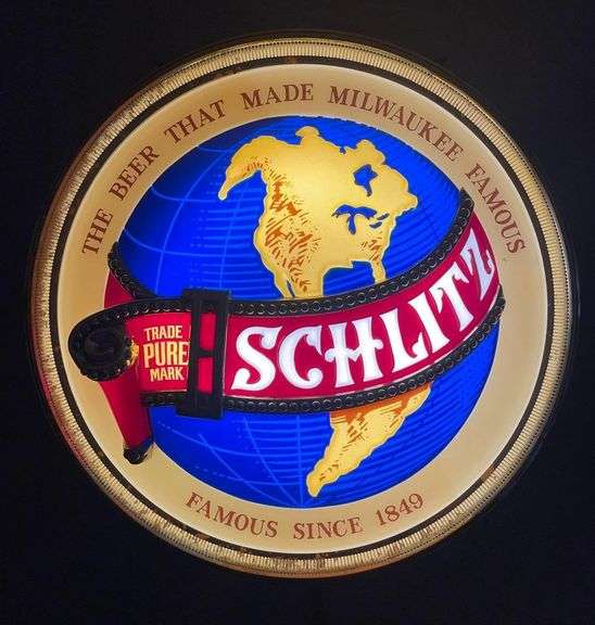 Vintage Schlitz Beer Globe Light-Up Advertising Sign