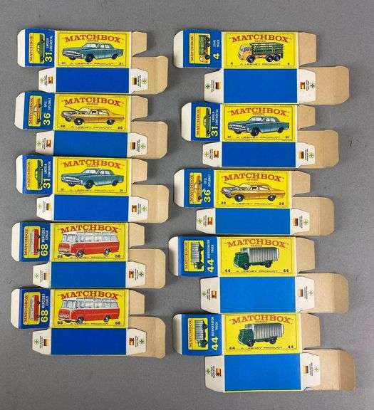 Group of 10 Matchbox Type E Boxes - Matthew Bullock Auctioneers