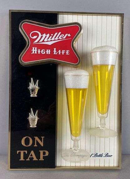 Vintage Miller High Life On Tap 3-D Beer Advertising Sign