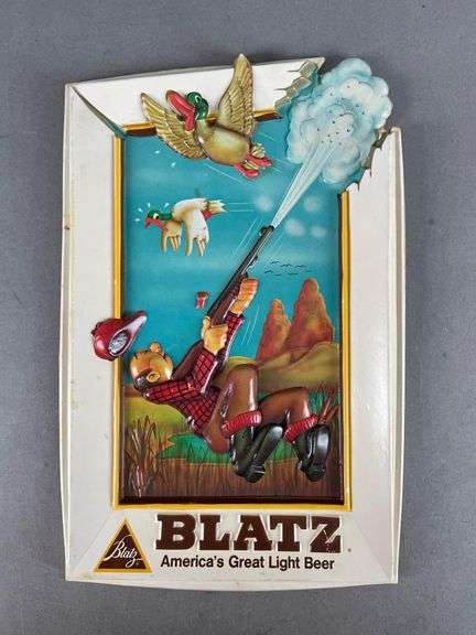 1975 Blatz Light Beer Duck Hunting Vacuuform Advertising Sign