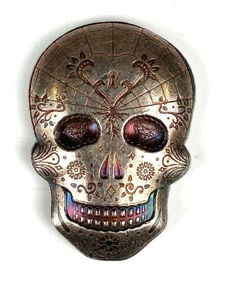 Monarch Precious Metal Sugar Skull 10 oz .999 Fine Silver Ingot/ Bar