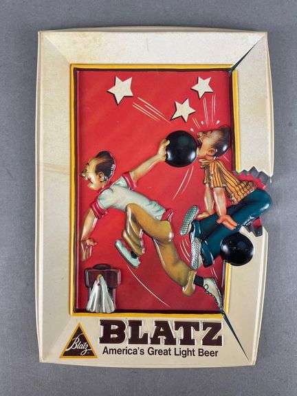 1975 Blatz Light Beer Bowling Vacuuform Advertising Sign