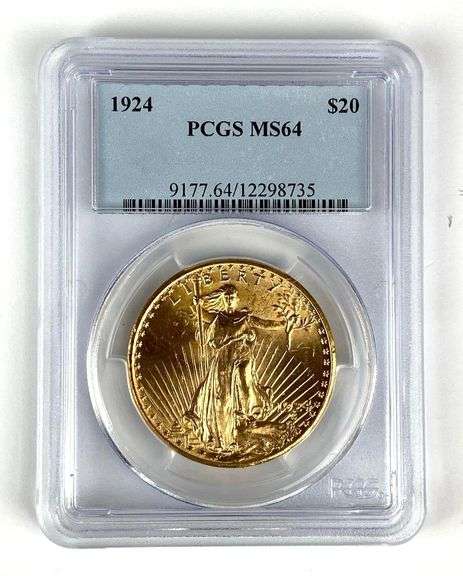 1924 US $20 Gold St Gaudens PCGS MS64
