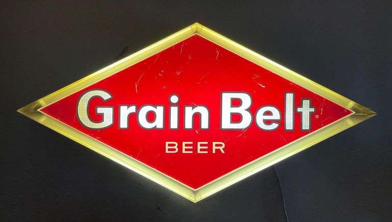 Vintage Grain Belt Beer Light-Up Advertising Sign