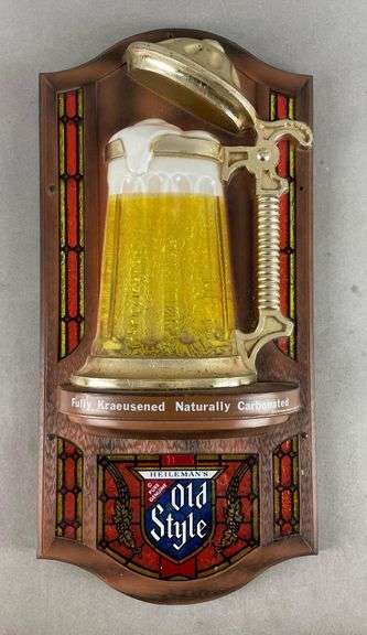 Vintage Old Style Beer Stein Bubbler Motion Advertising Sign