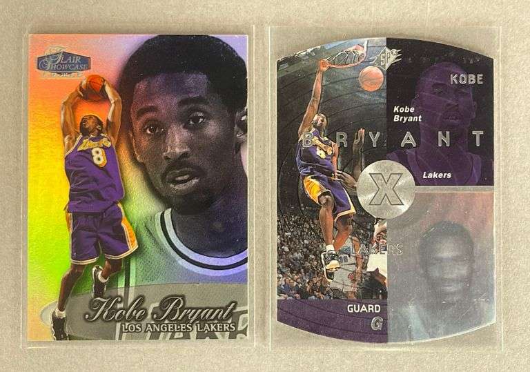 1998 SPX Die Cut Holoview and 1998 Flair Showcase Row 3 Kobe Bryant Cards