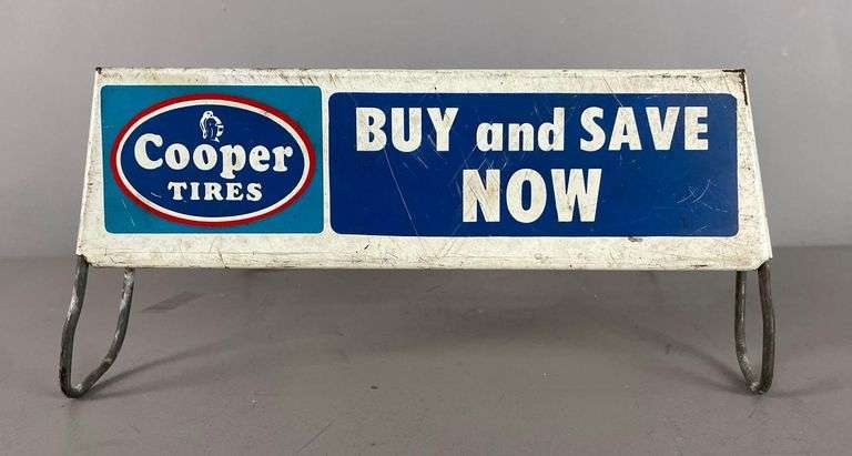 Vintage Cooper Tires Metal Advertising Display Sign