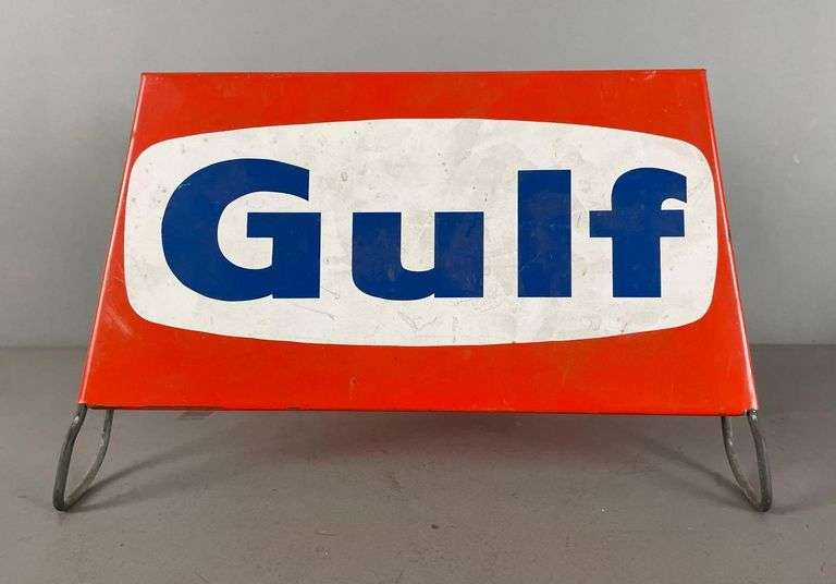 Vintage Gulf Oil Metal Advertising Display Sign