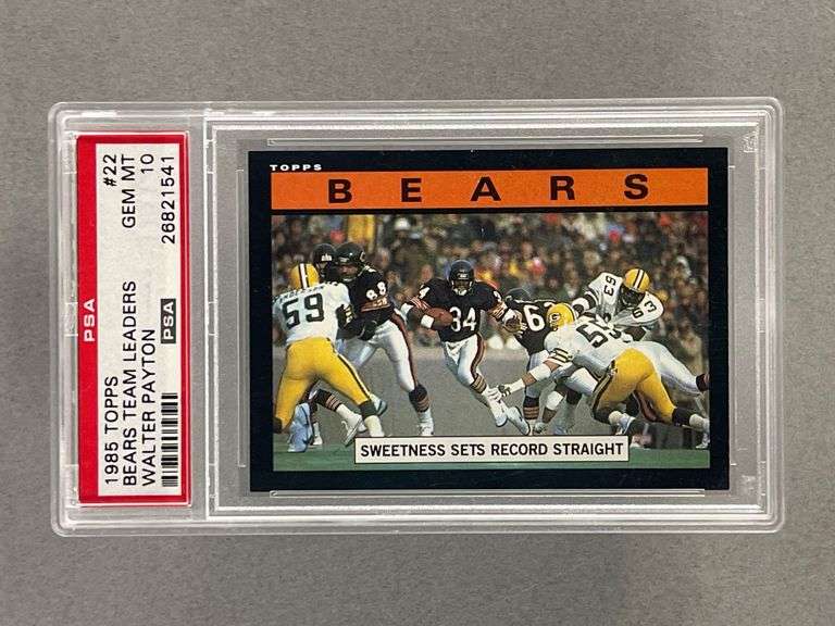 1985 Topps Bears Team Leaders Walter Payton #22 PSA 10