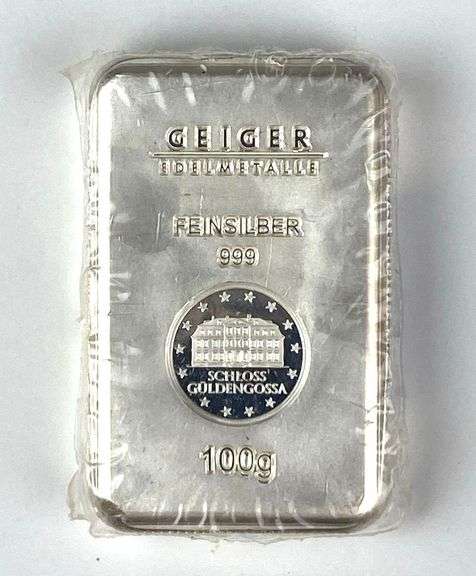 Geiger Edelmetalle Schloss Guldengossa 100 Grams .999 Fine Silver Ingot/ Bar