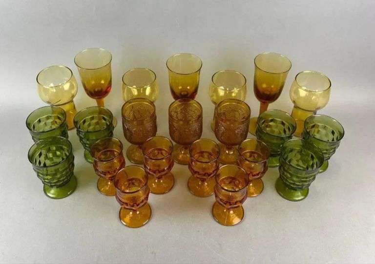 Group of 22 Vintage Glass Goblets