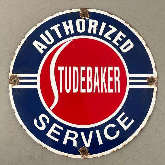 Vintage Studebaker Authorized Service Porcelain Advertising Sign