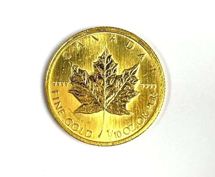 1996 Canada $5 Maple Leaf 1/10 oz .999 Fine Gold Coin