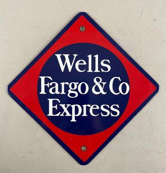 Wells Fargo and Co. Porcelain Advertising Sign