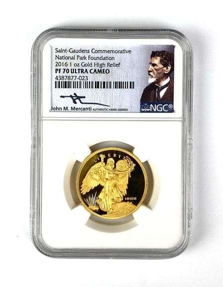 NGC Graded 2016 Saint Gauden Commemorative 1 oz .999 Gold Round PF70 Ultra Cameo