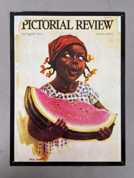 Mondern 1924 Pictorial Review Metal Advertising Sign