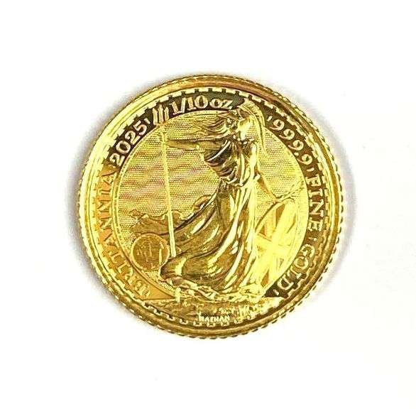 2025 Great Britain 10 Pound Britannia 1/10 oz .999 Fine Gold Coin