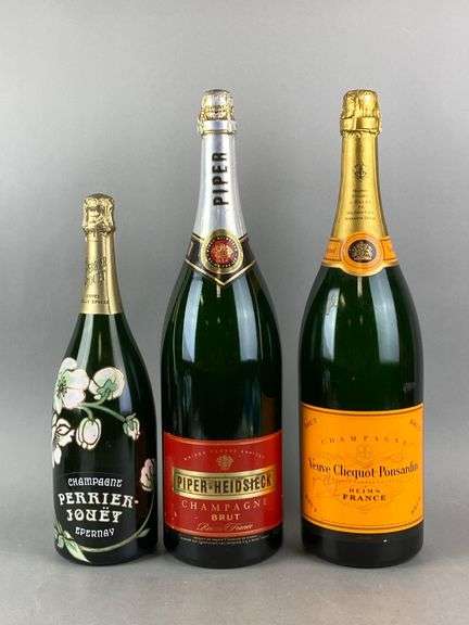 Group of 3 Oversized Champagne Bottles