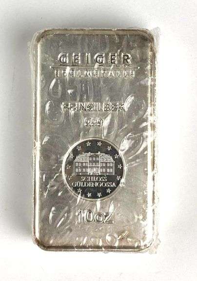 Geiger Edelmetalle Schloss Guldengossa 10 oz .999 Fine Silver Ingot/ Bar