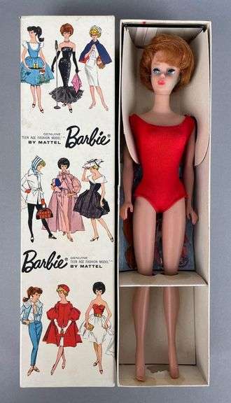1960s Mattel Redhead Bubble Cut Barbie Fashion Doll