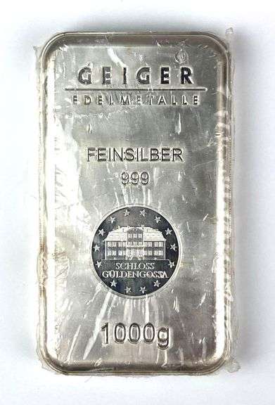Geiger Edelmetalle Schloss Guldengossa 1000 Grams .999 Fine Silver Ingot/ Bar