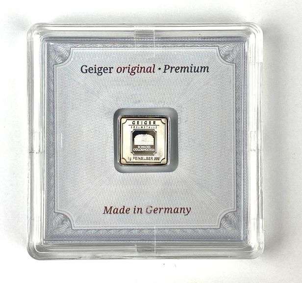 Geiger Edelmetalle Schloss Guldengossa 1 Gram .999 Fine Silver Ingot/ Bar