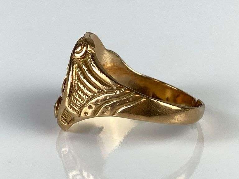 10K Gold Diamond Mens Signet Ring - Matthew Bullock Auctioneers