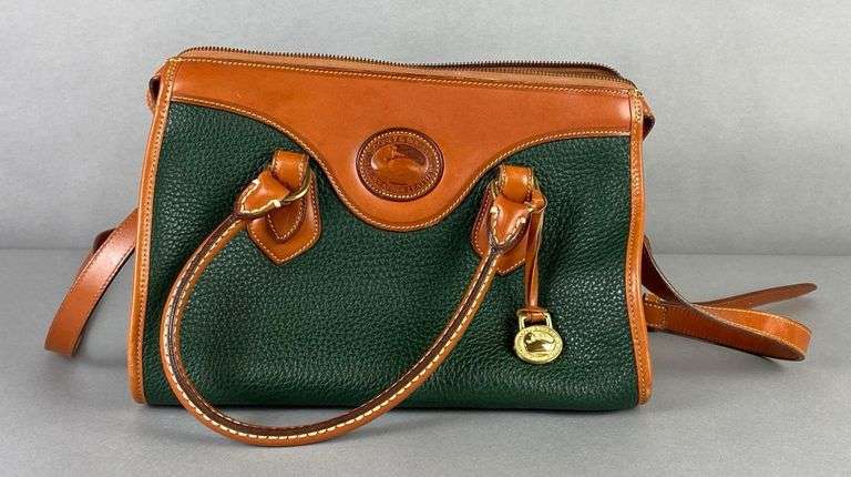 Dooney And Bourke Green And Brown Leather Purse
